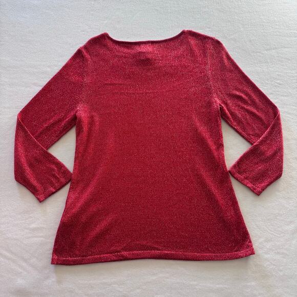 Red Silver Vintage Bedazzled Blouse - Picture 9 of 9